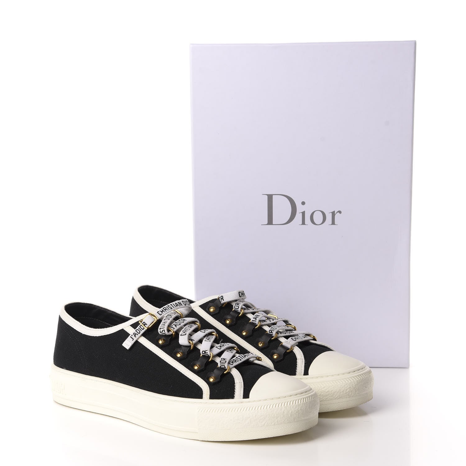 Christian Dior Canvas Womens Walk'n Dior Low Top Sneakers 40 Black 10 of 10