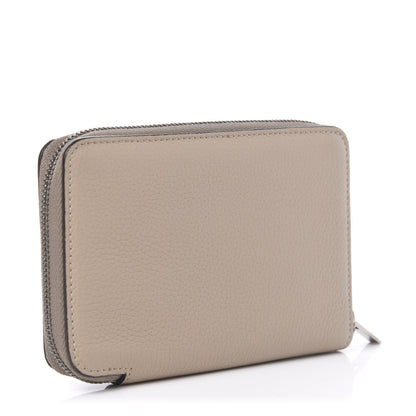Celine Drummed Calfskin Medium Zip Around Multifunction Wallet Dune 3 of 9