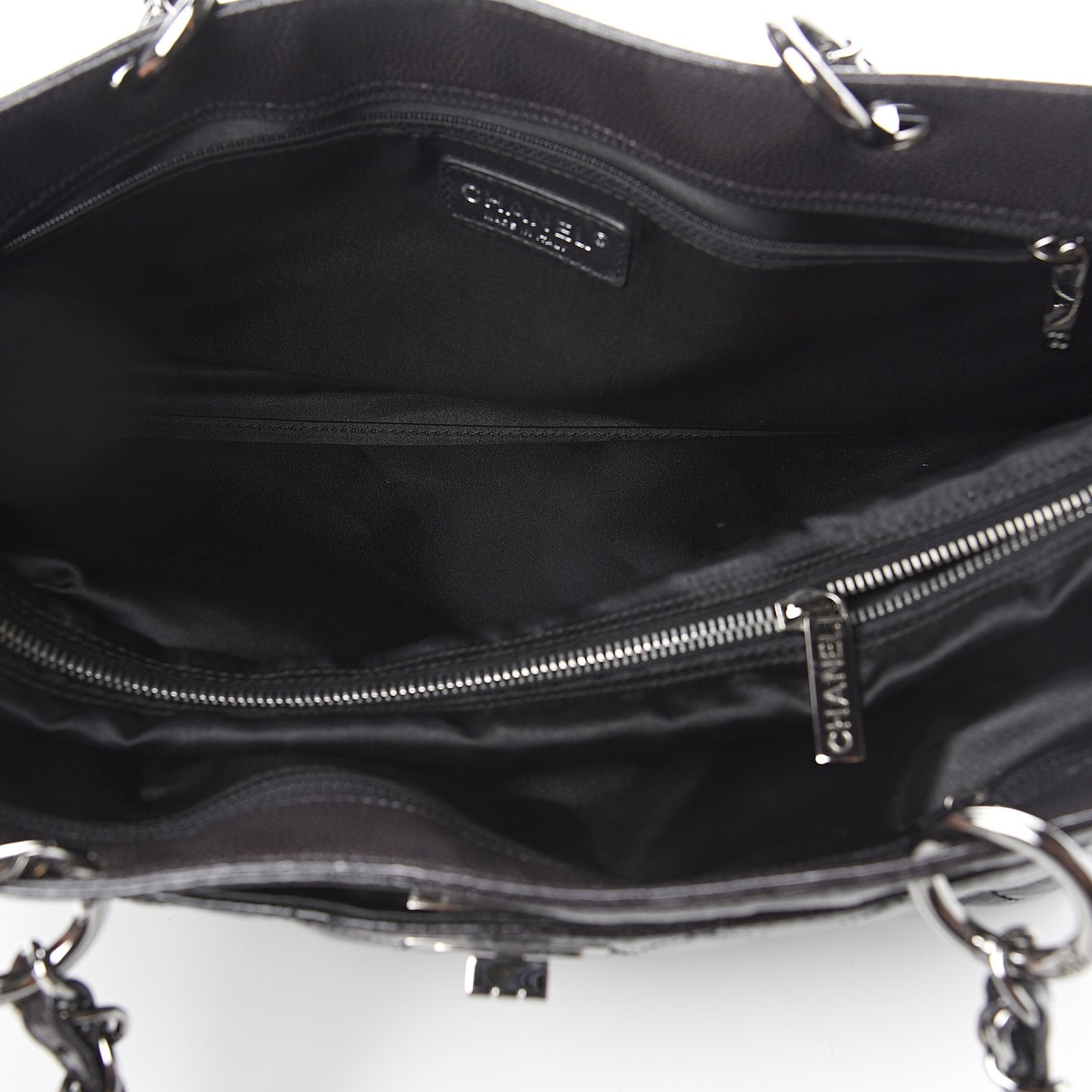 Patent Caviar Diamond Quilted Small Shine Reissue Tote Black