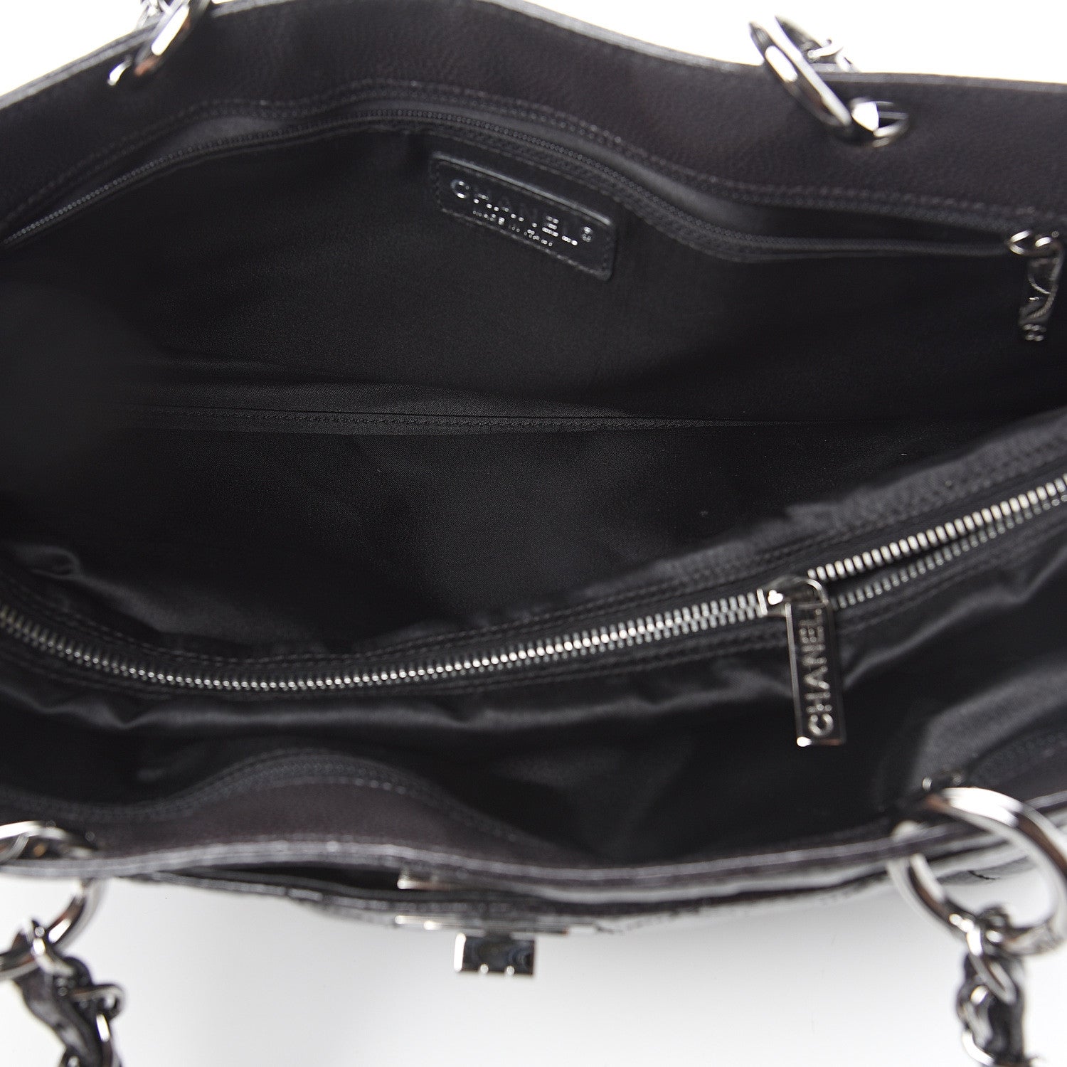 Chanel Patent Caviar Diamond Quilted Small Shine Reissue Tote Black 4 of 9