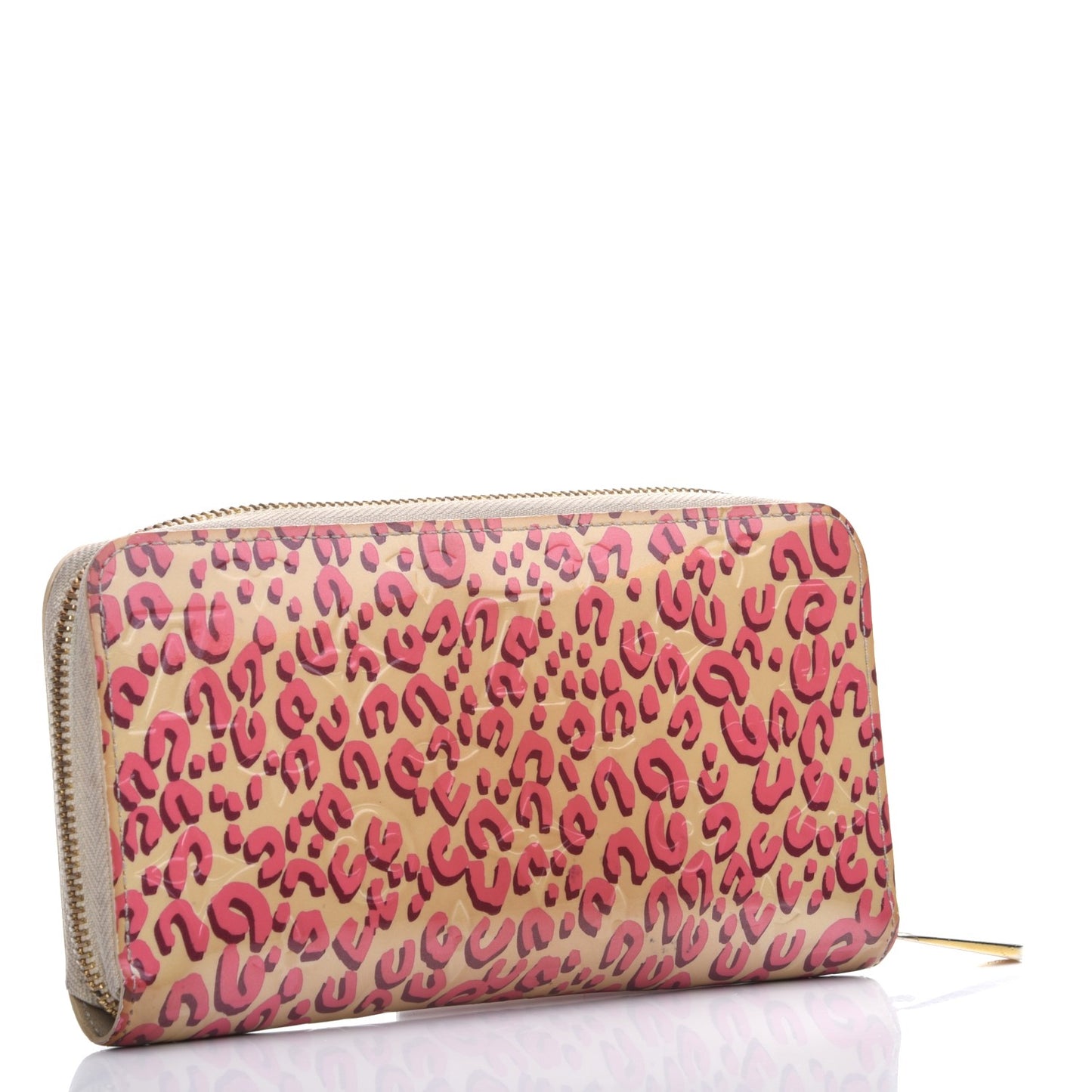 Vernis Leopard Zippy Wallet Blanc Corail