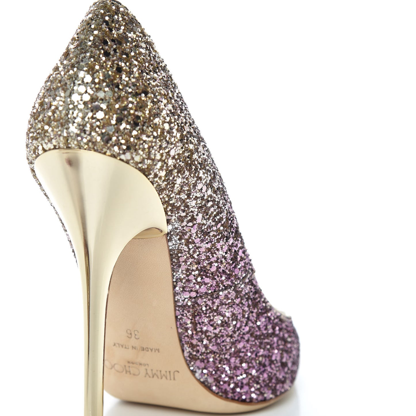 Coarse Glitter Degrade Romy 100 Pumps 36 Pink Gold