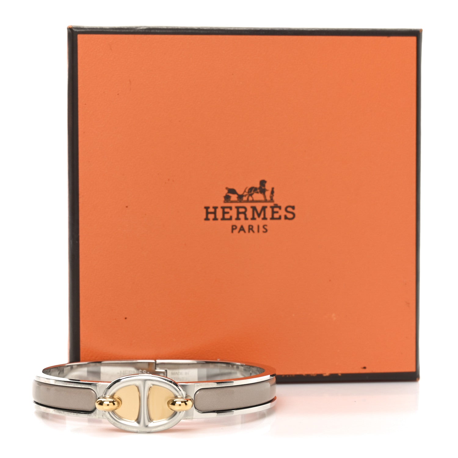 Hermes Enamel Mini Clic Chaine d'Ancre Bracelet PM Marron Glace 5 of 5