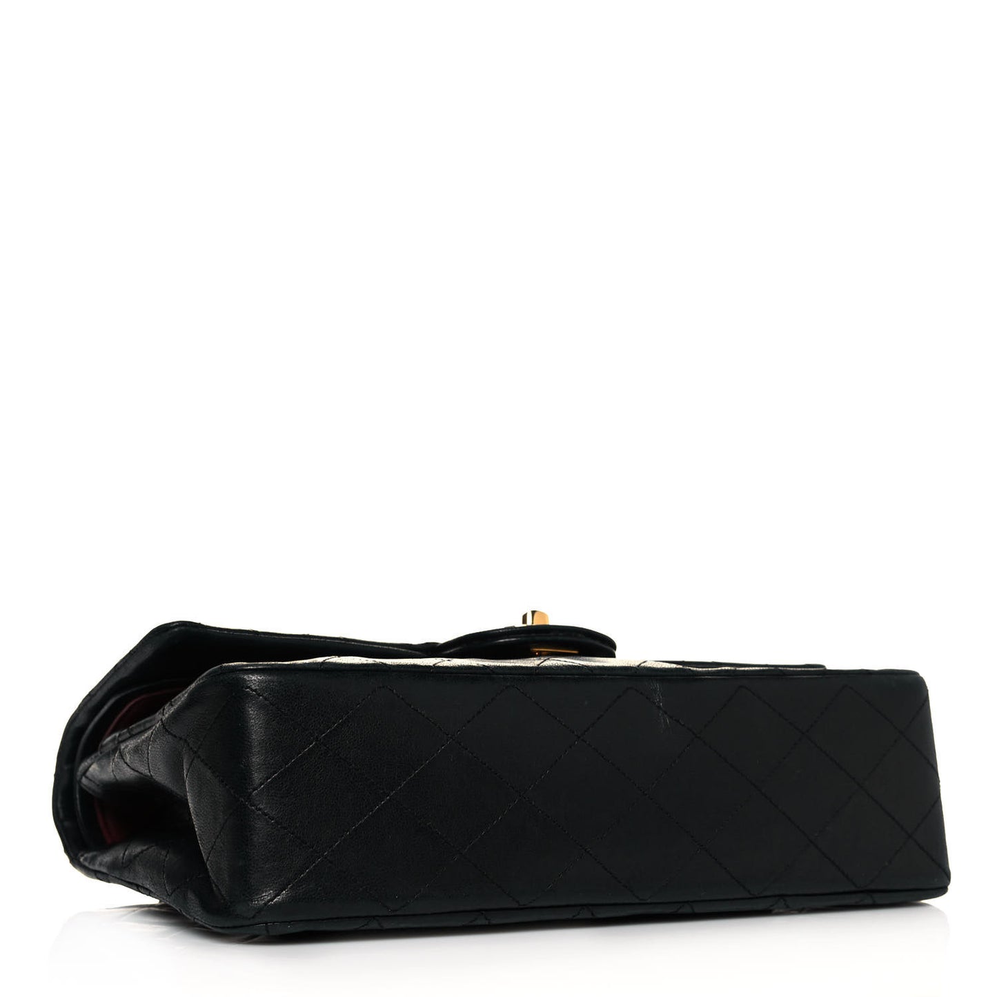 Lambskin Quilted Small Double Flap Black