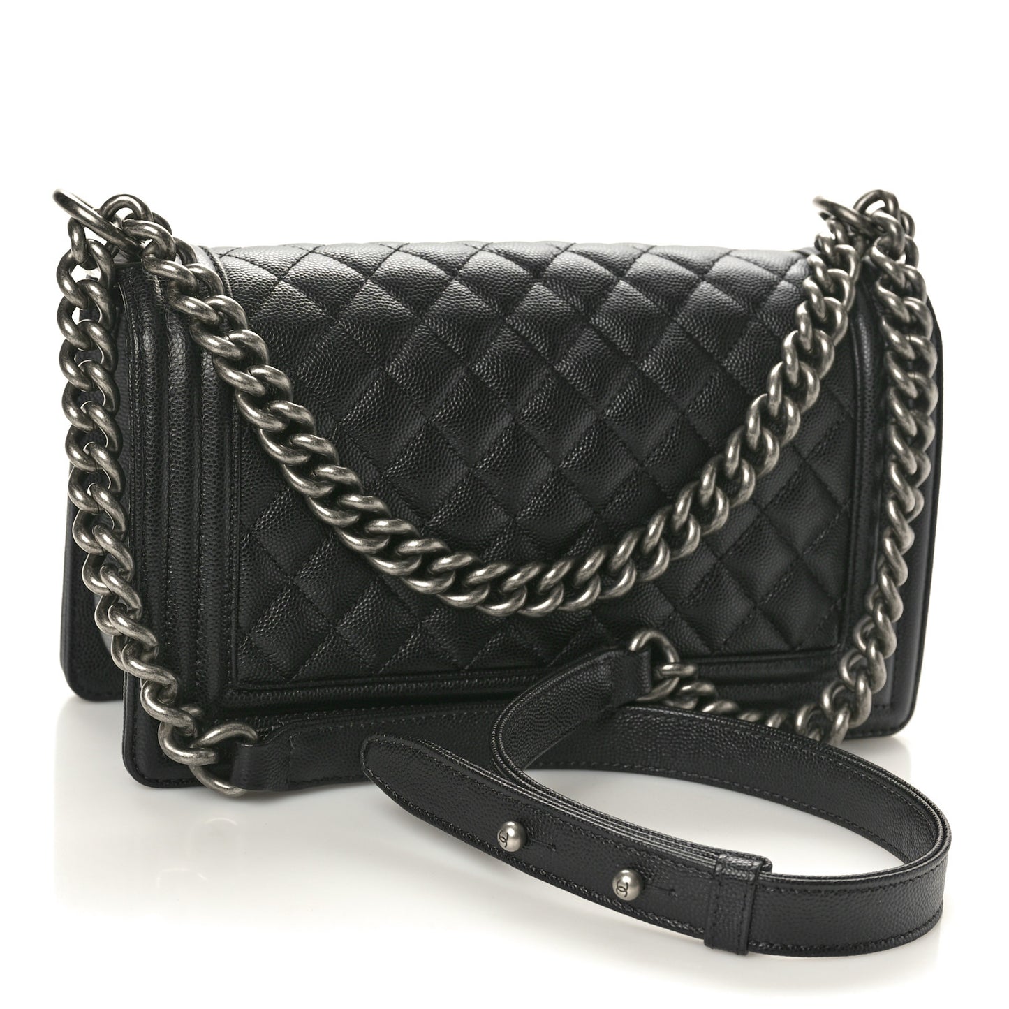 Caviar Quilted Medium Boy Flap Black