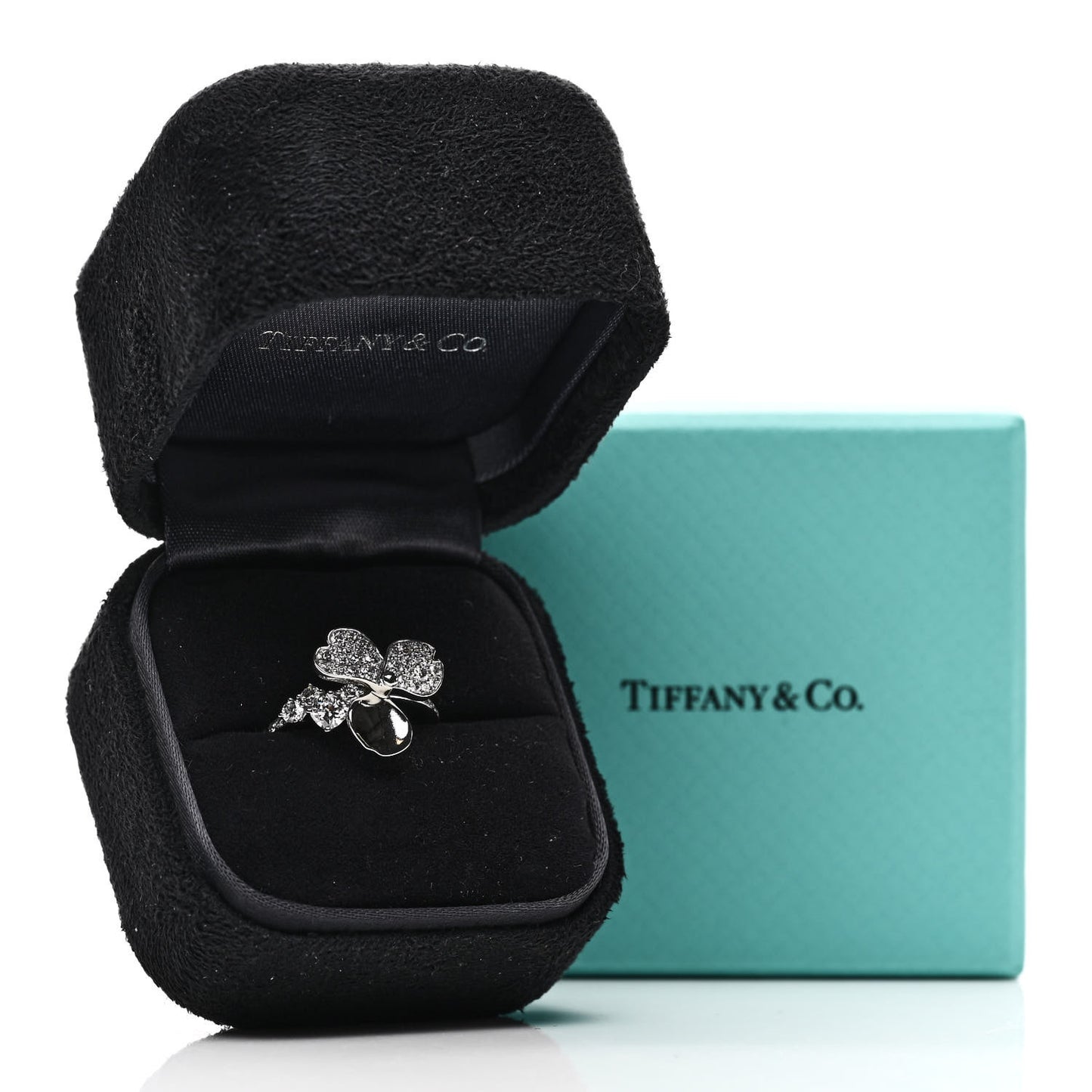 Platinum Diamond Paper Flowers Mixed Cluster Ring 53 6.5