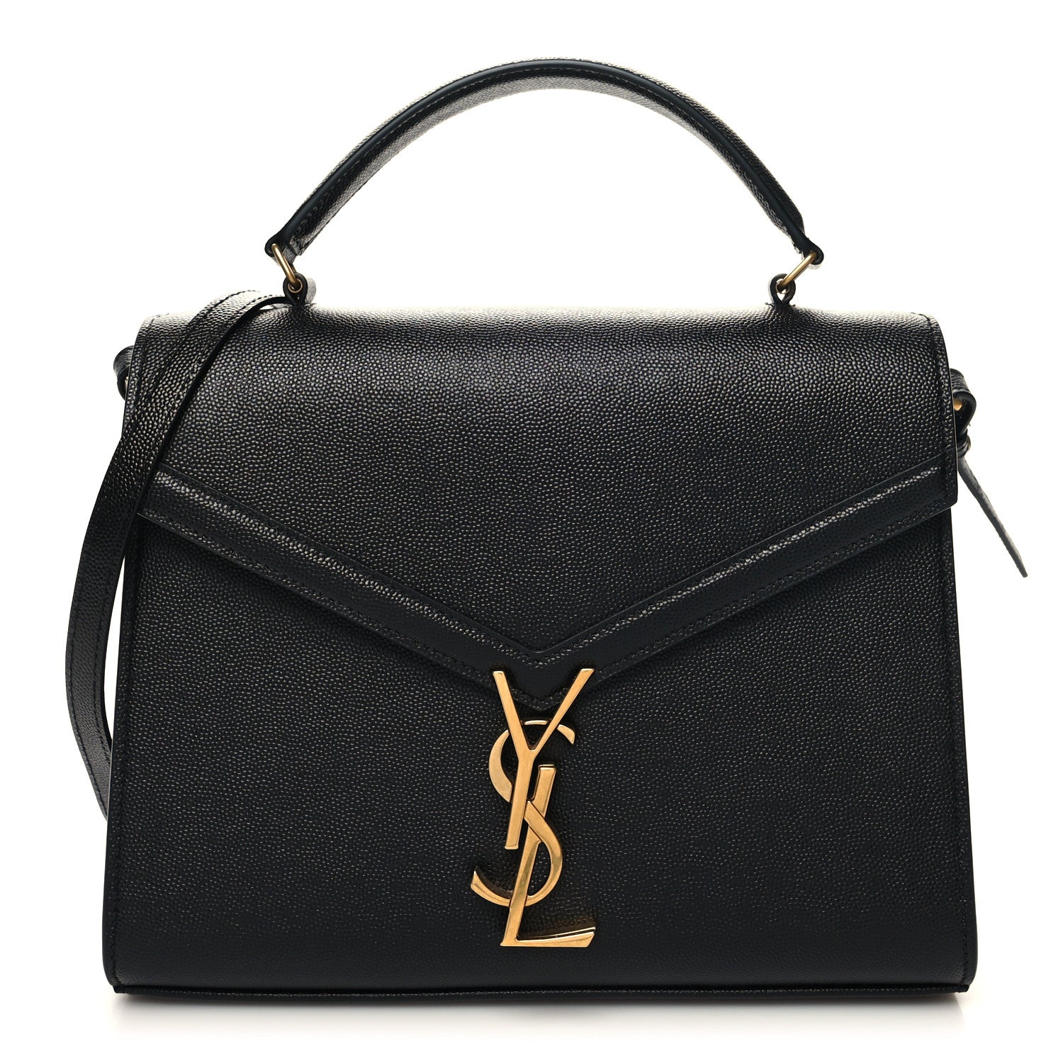 Saint Laurent Grain de Poudre Medium Classic Monogram Cassandra Top Handle Black 1 of 11