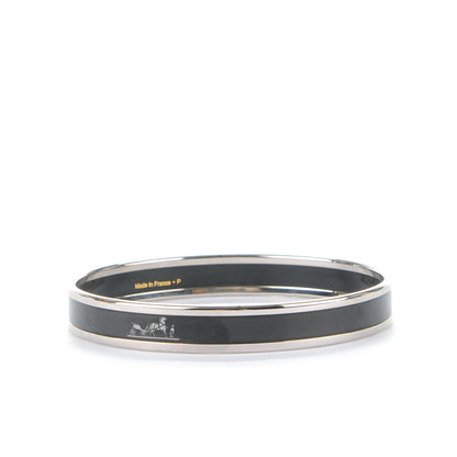 Hermes Enamel Printed Narrow Caleche Bracelet 65 Black 3 of 5