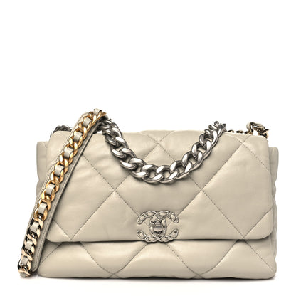 Chanel Lambskin Quilted Large Chanel 19 Flap Grey 1 of 10