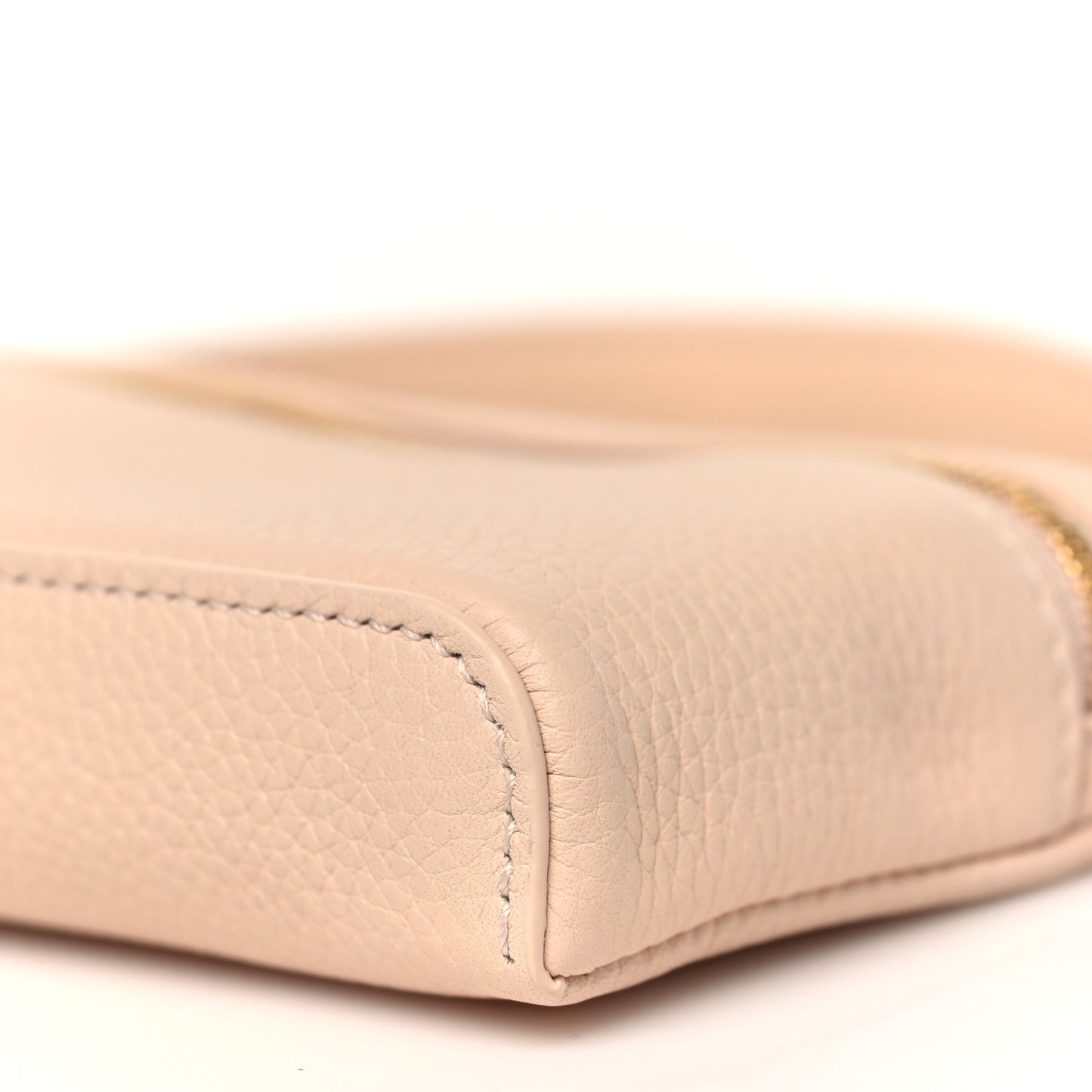 Grained Calfskin Extra Pocket Mini Pouch Creamed Honey
