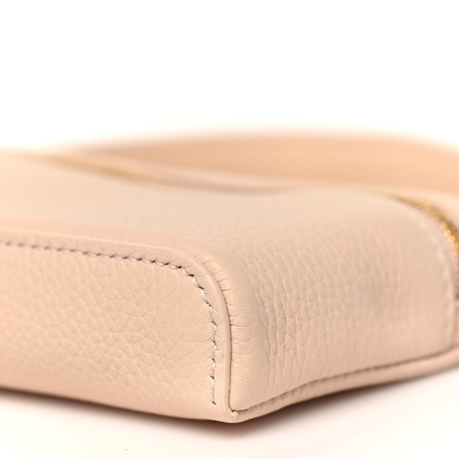 Loro Piana Grained Calfskin Extra Pocket Mini Pouch Creamed Honey 9 of 10