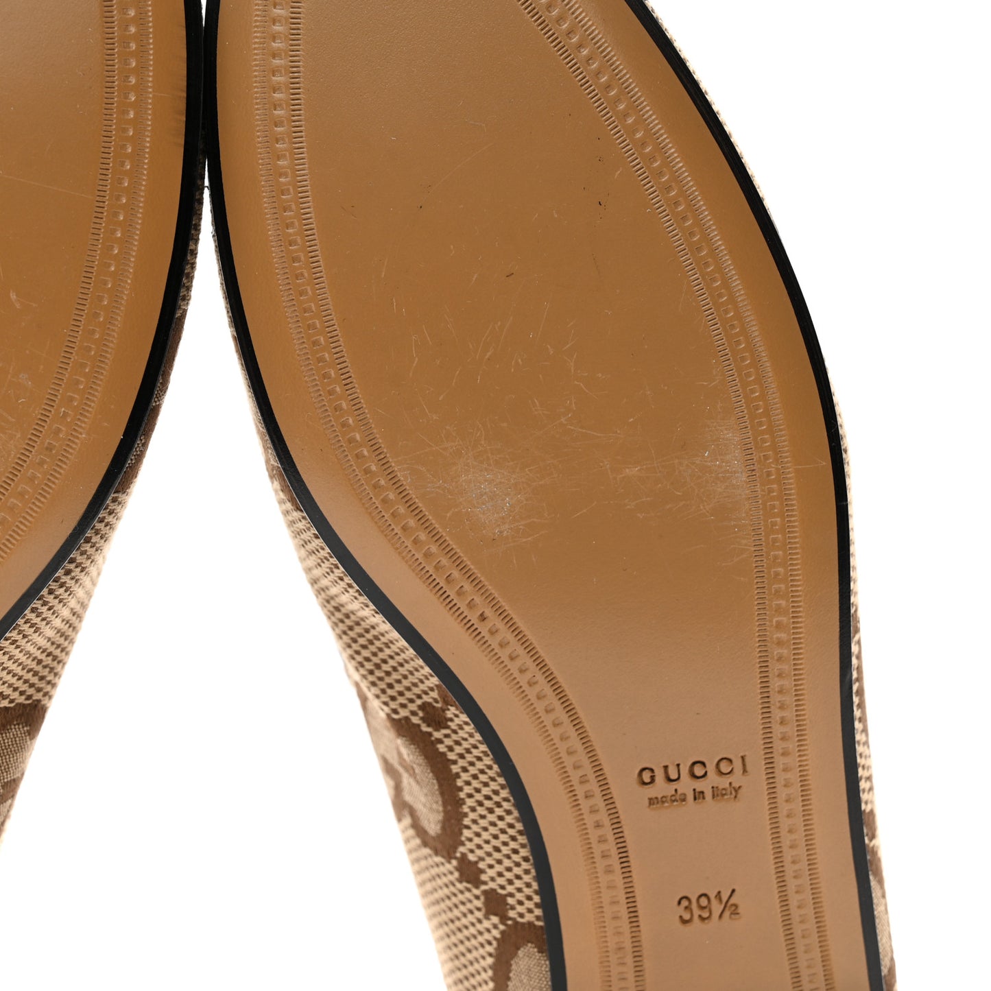 Monogram Jumbo GG Malaga Kid Horsebit Womens Jordaan Loafers 39.5 Camel Ebony New Acero Beige