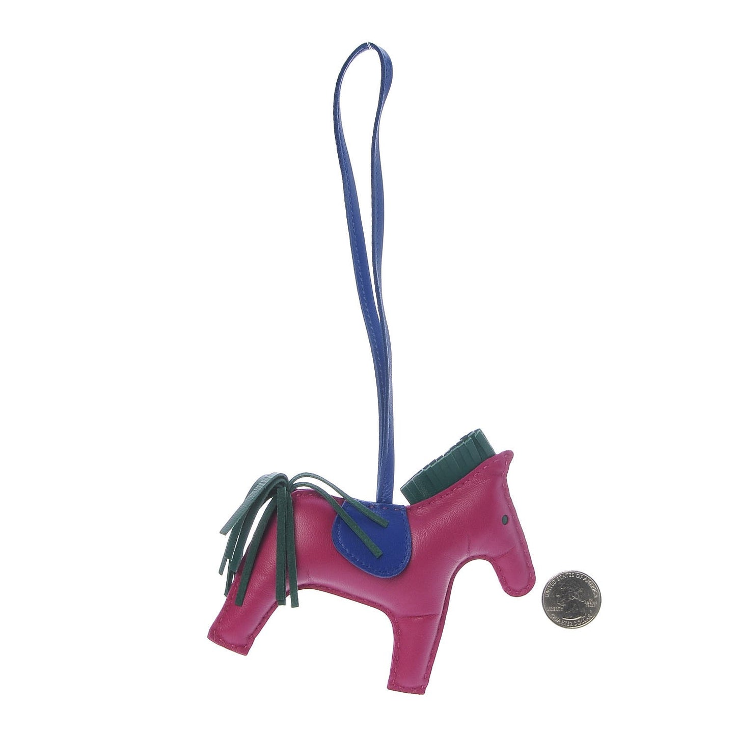 Milo Lambskin Grigri Rodeo Horse Bag Charm MM Rose Pourpre Malachite Bleu Electrique