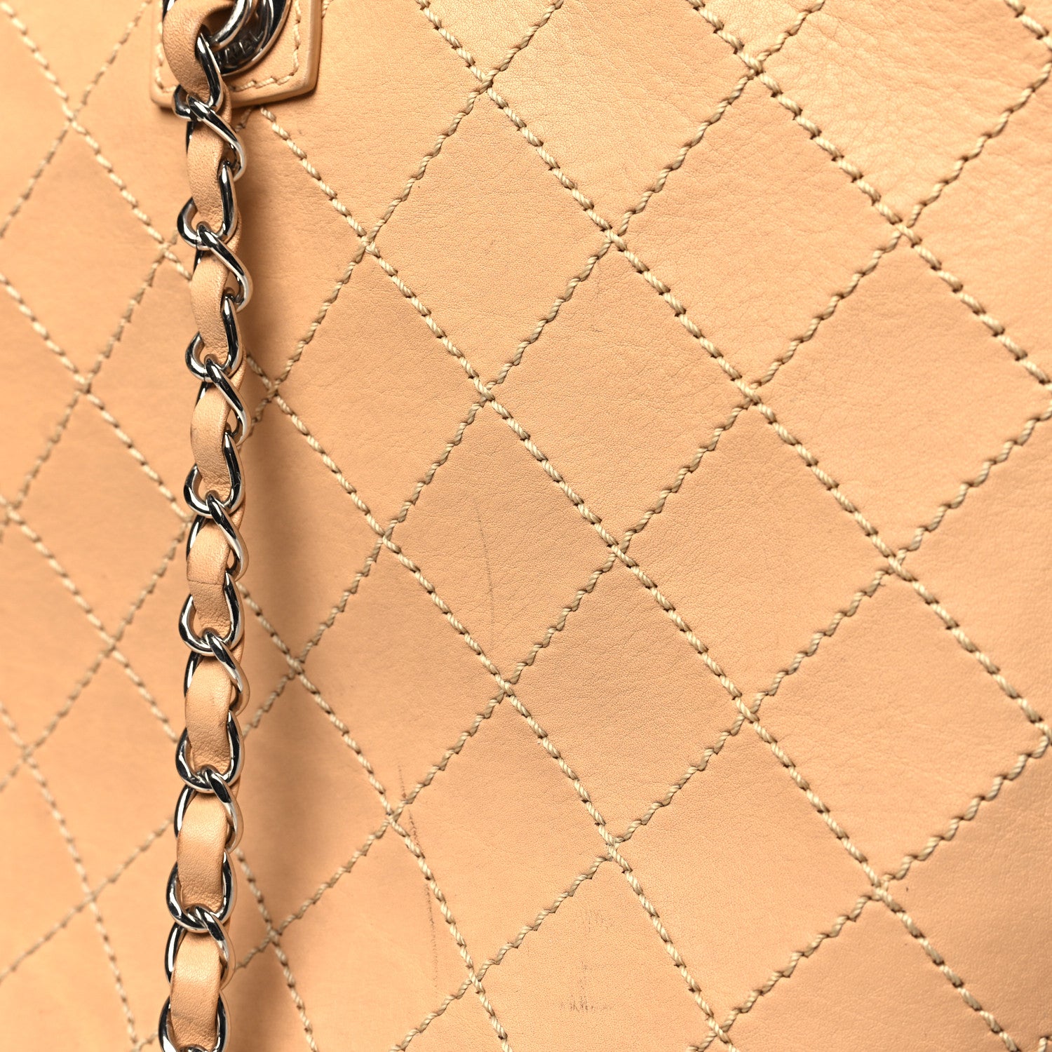 Chanel Calfskin Stitched Large Shopping Tote Beige 13 of 18