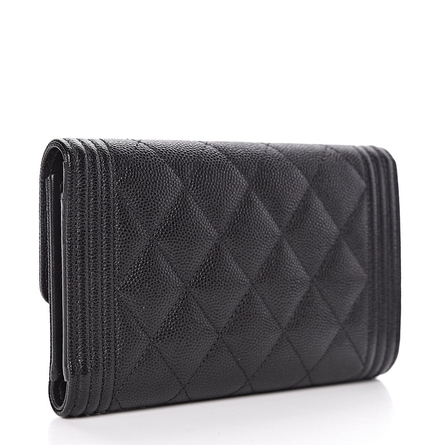 Chanel Caviar Quilted Medium Boy Flap Wallet Black 3 of 9