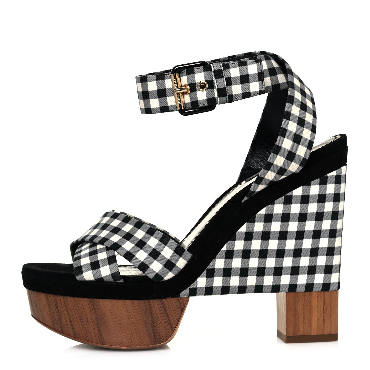 Louis Vuitton Gingham Platform Sandal 40 Blue White 1 of 8
