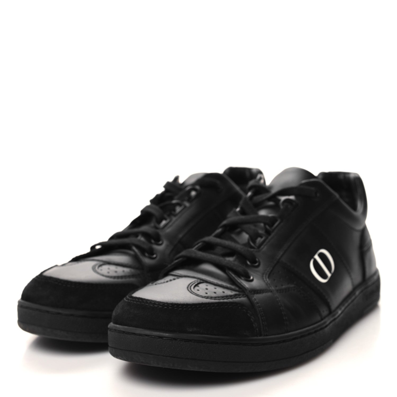 Christian Dior Calfskin Suede Logo Sneakers 37 Black 3 of 9