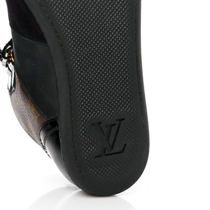 Louis Vuitton Suede Patent Monogram Move Up Sneakers 37 Black 6 of 10