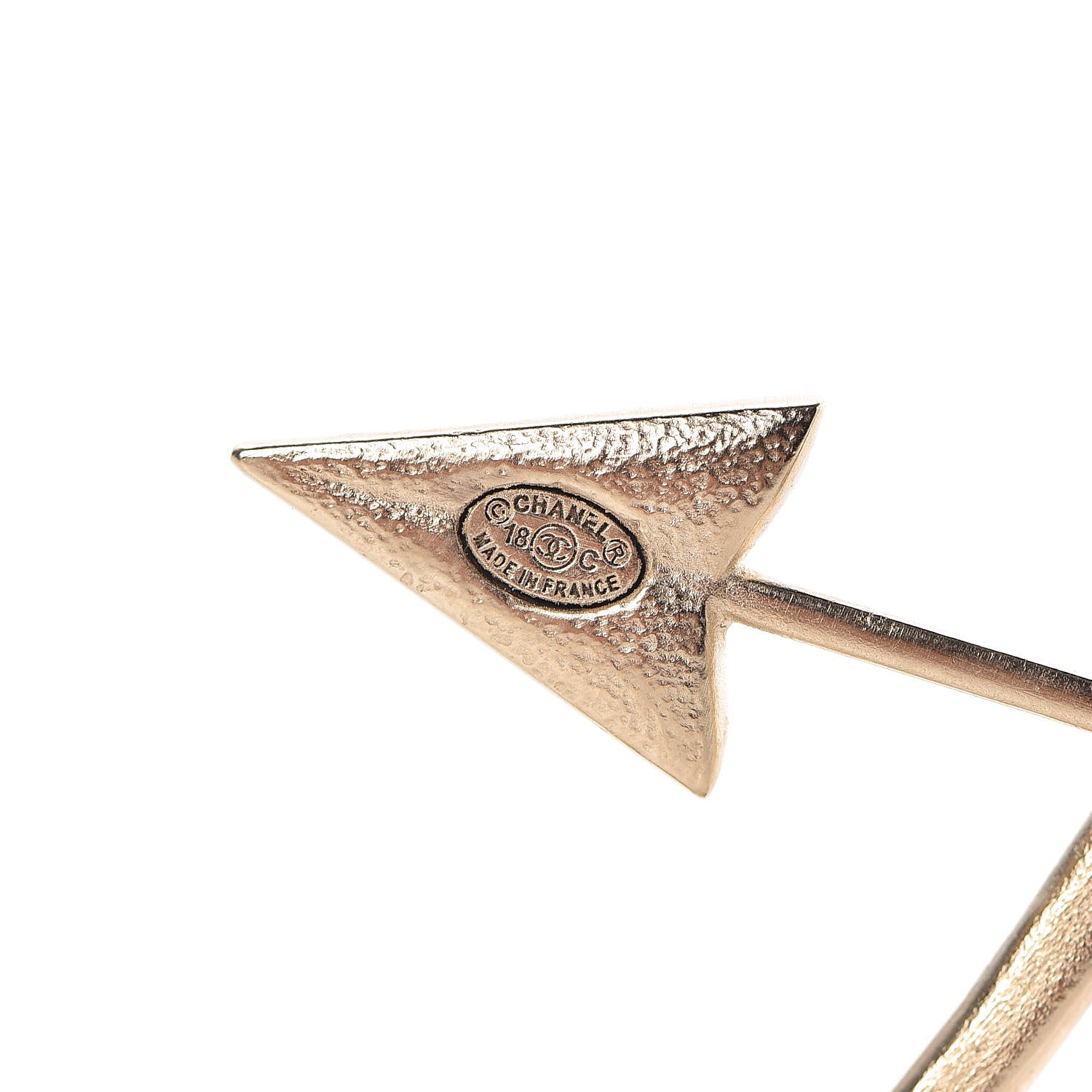 Chanel Crystal Pearl CC Arrow Brooch Gold 4 of 5
