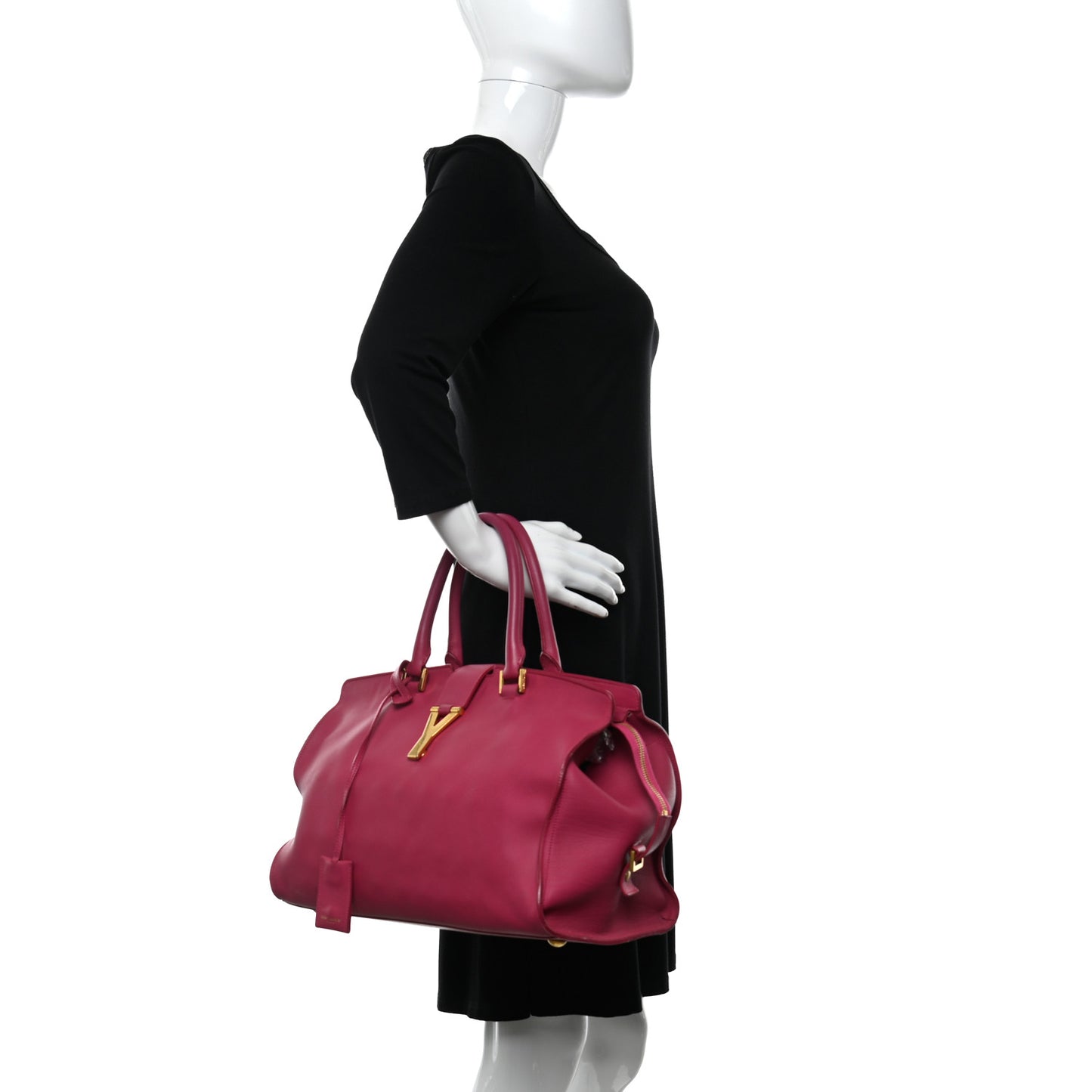 Calfskin Medium Classic Y Cabas Fuchsia