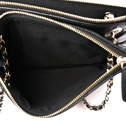 Chanel Shiny Lambskin Quilted Medium Double Case With Strap Black 6 of 11