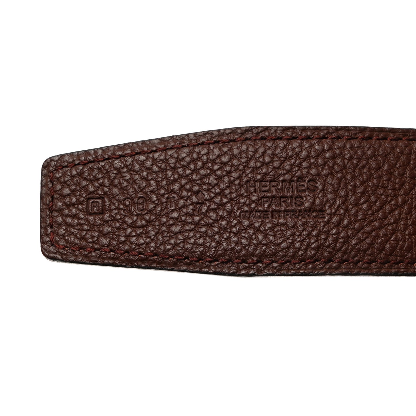 Box Togo 32mm Belt Strap 90 Chocolate Rouge H