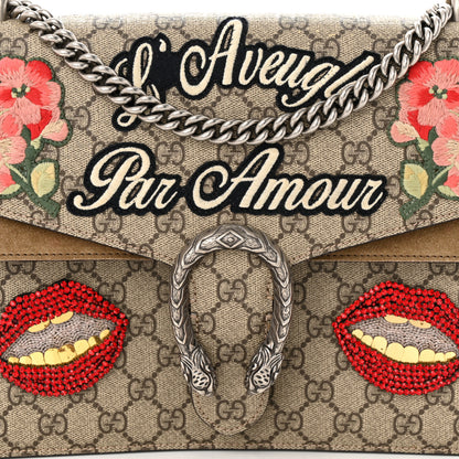 Gucci GG Supreme Monogram L'Aveugle Par Amour Embroidered Medium Dionysus Shoulder Bag Multicolor 8 of 15