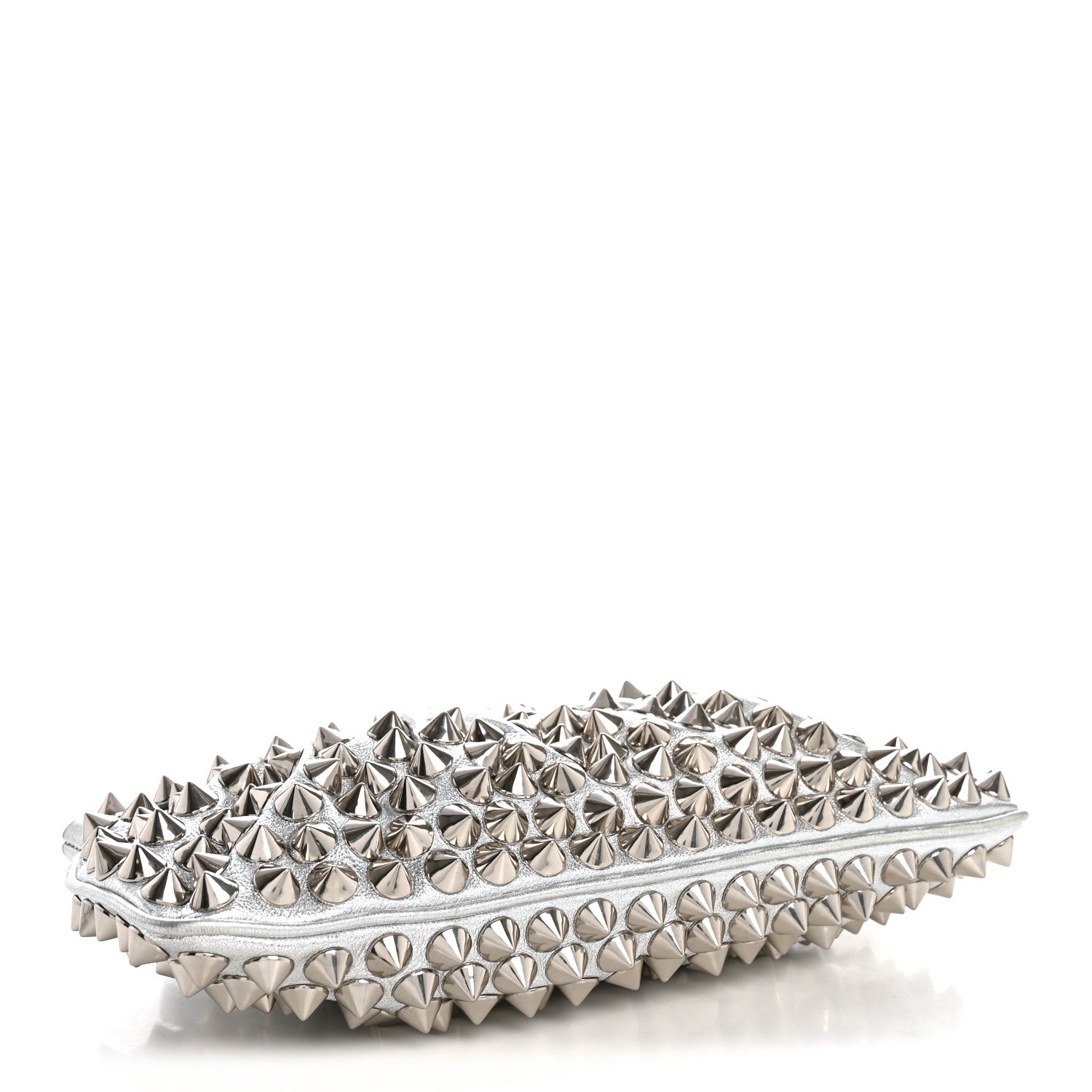 Tom Ford Pebbled Calfskin Studded Clutch Silver 4 of 9
