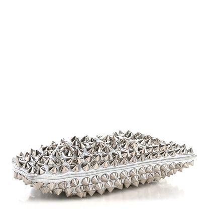 Tom Ford Pebbled Calfskin Studded Clutch Silver 4 of 9