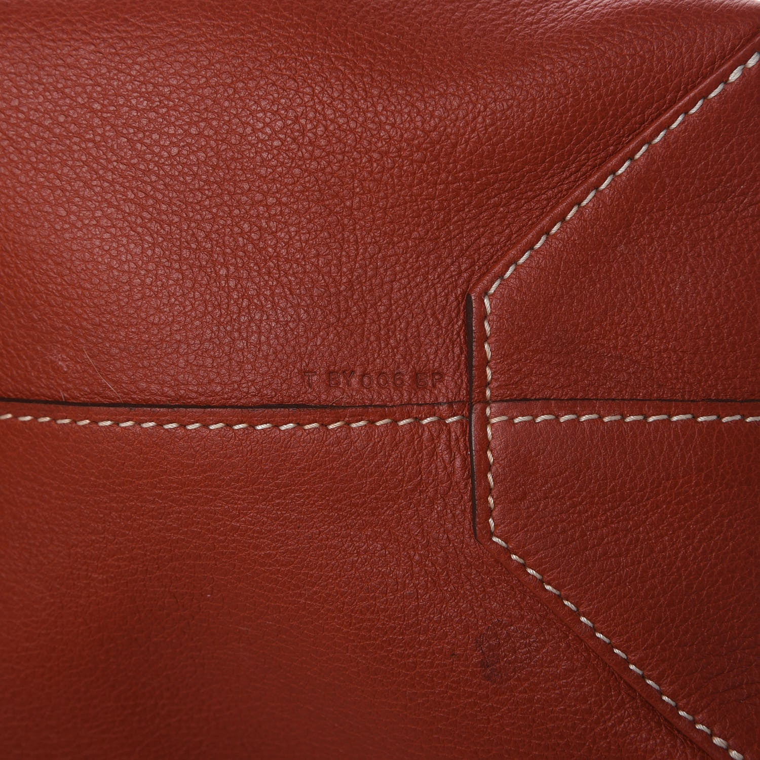 Hermes Veau Sikkim Taurillon Clemence Double Sens 45 Reversible Tote Rubis Bougainvillea 15 of 17