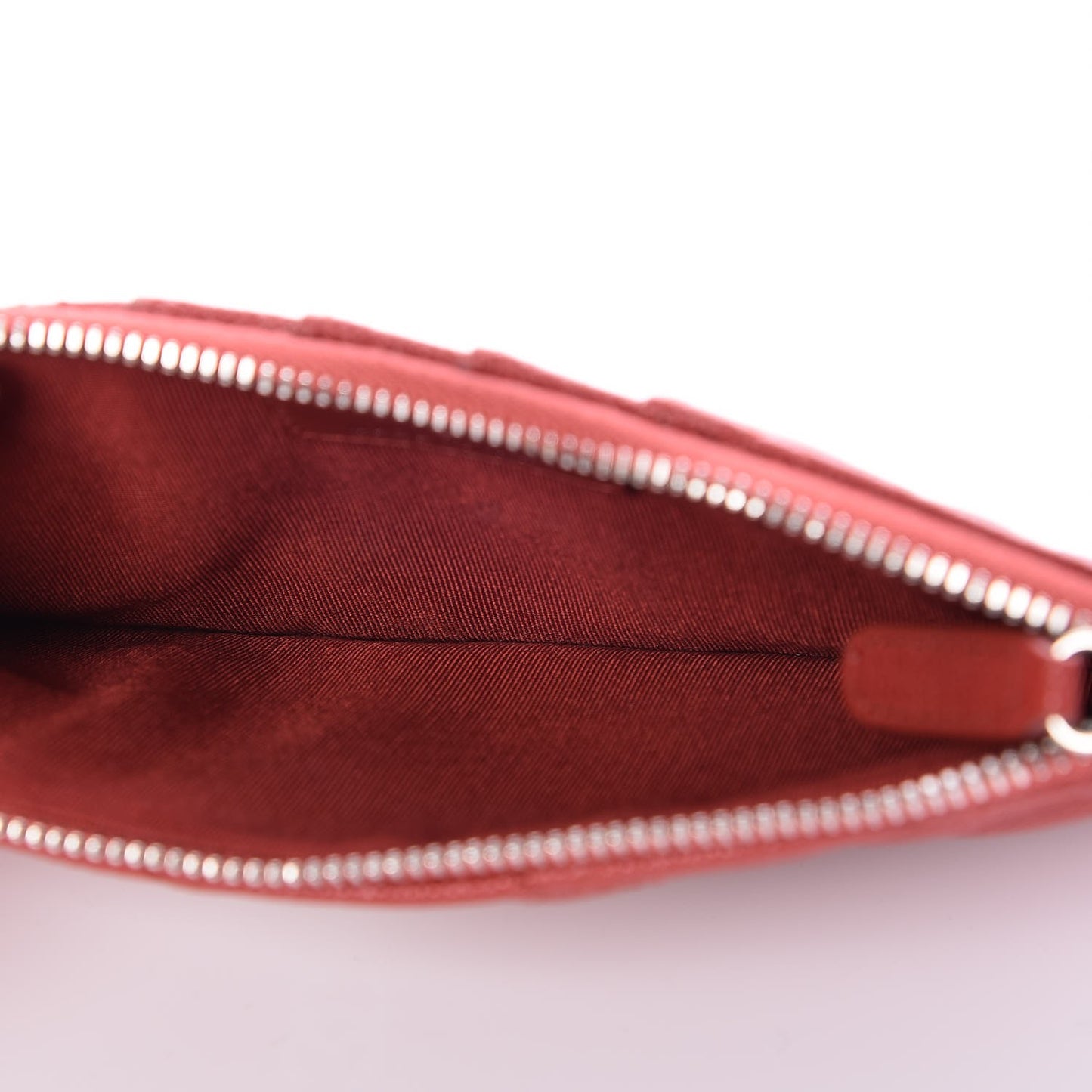 Caviar Quilted Flat Wallet Pouch Red