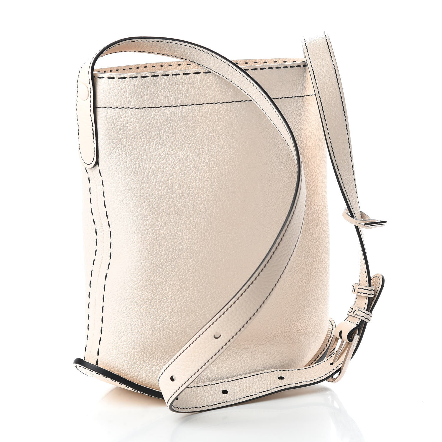 Delvaux Taurillon Pin Daily Surpique Bucket Ivory 3 of 9