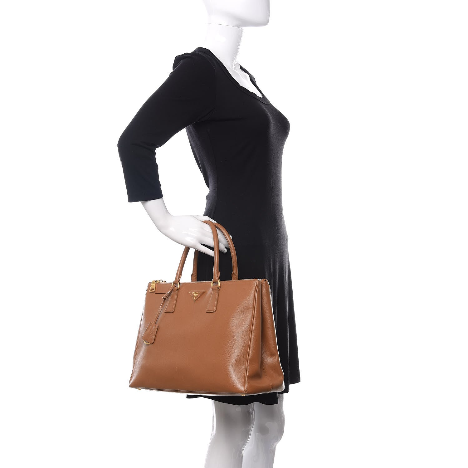 Prada Saffiano Large Galleria Double Zip Tote Caramel 2 of 23