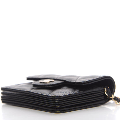Chanel Caviar Quilted Flap Card Holder On Chain Black 7 of 11