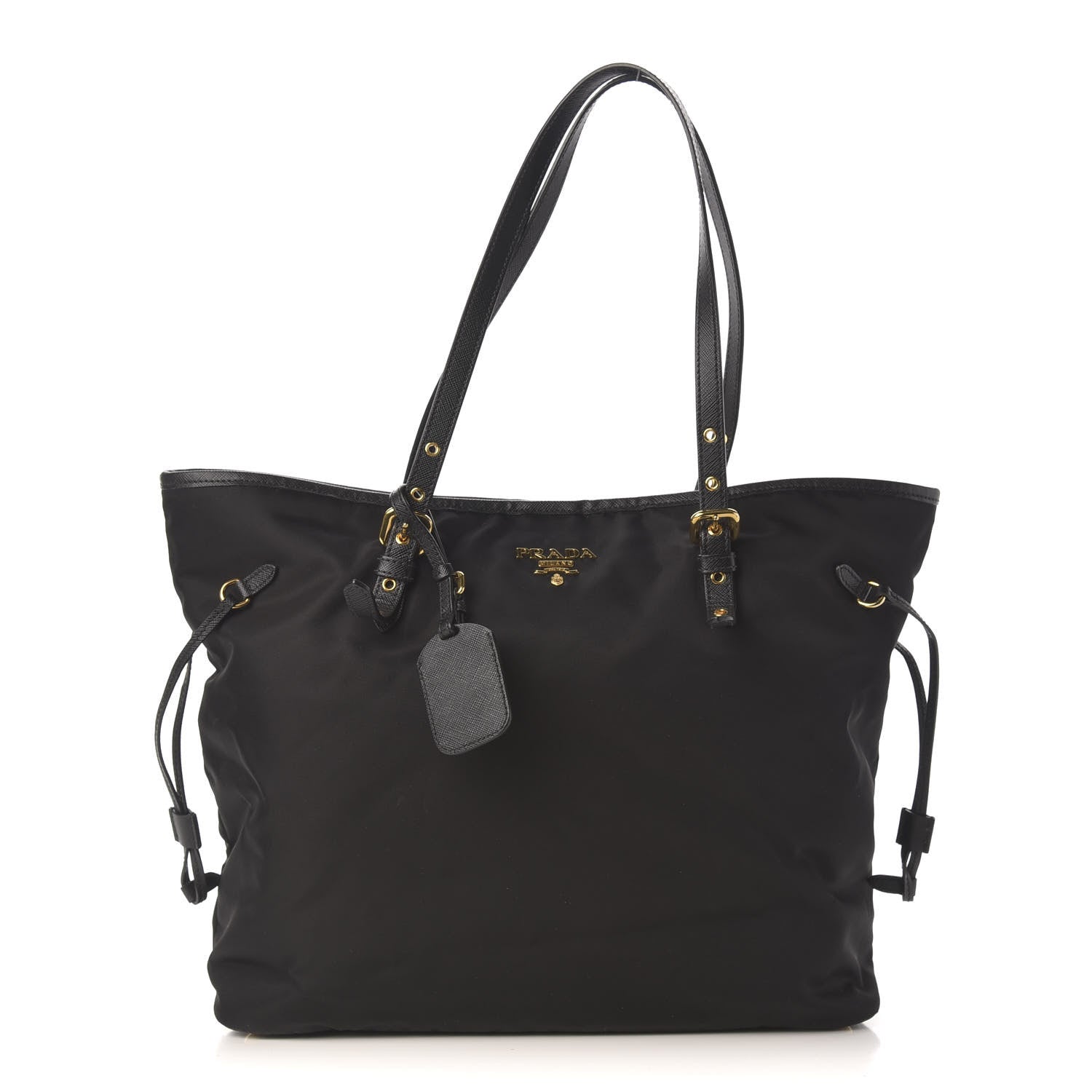 Prada Tessuto Nylon Saffiano Shopping Tote Black 1 of 9
