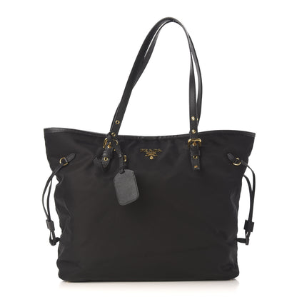 Prada Tessuto Nylon Saffiano Shopping Tote Black 1 of 9