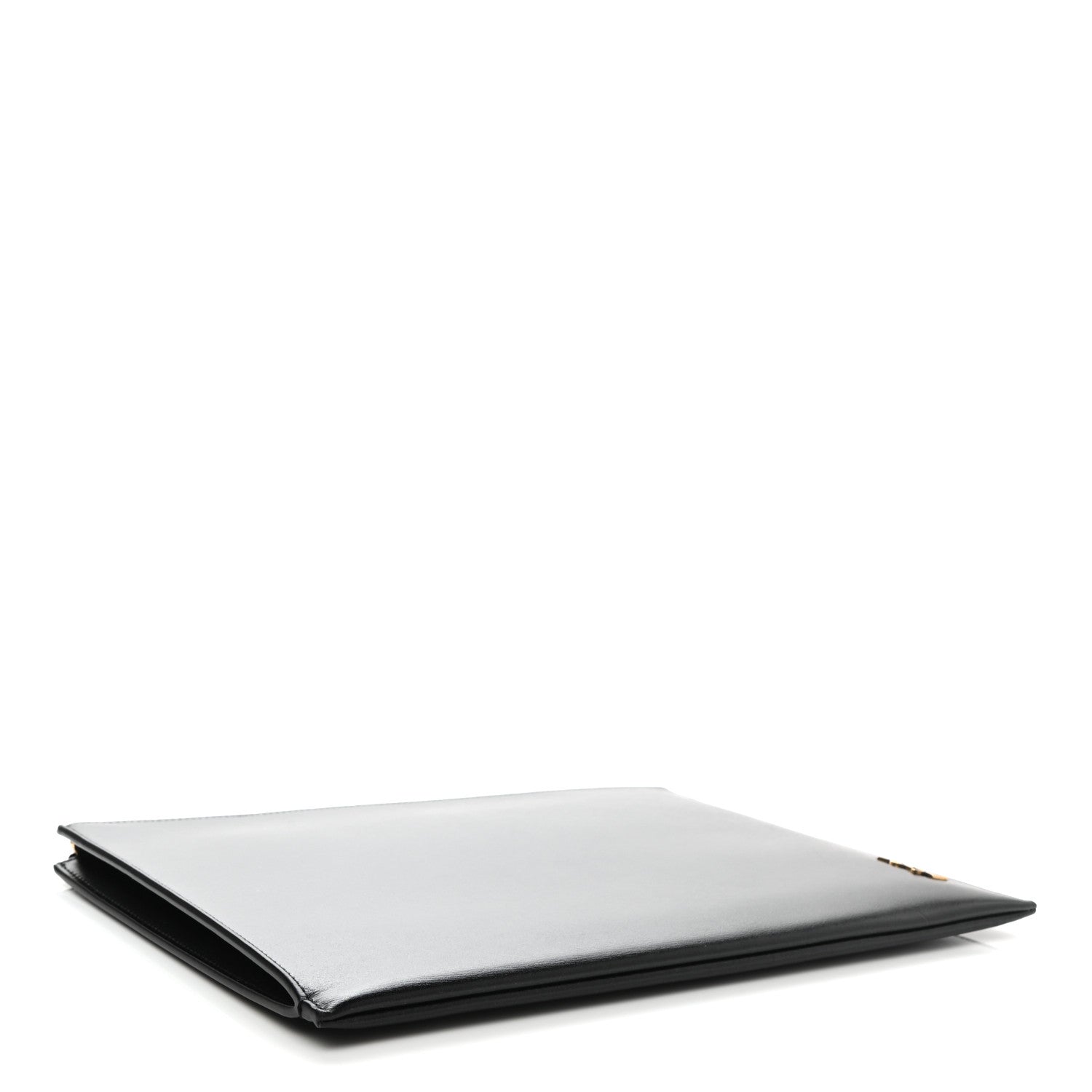 Saint Laurent Shiny Calfskin Tiny Monogram Zipped Tablet Holder Black 4 of 8