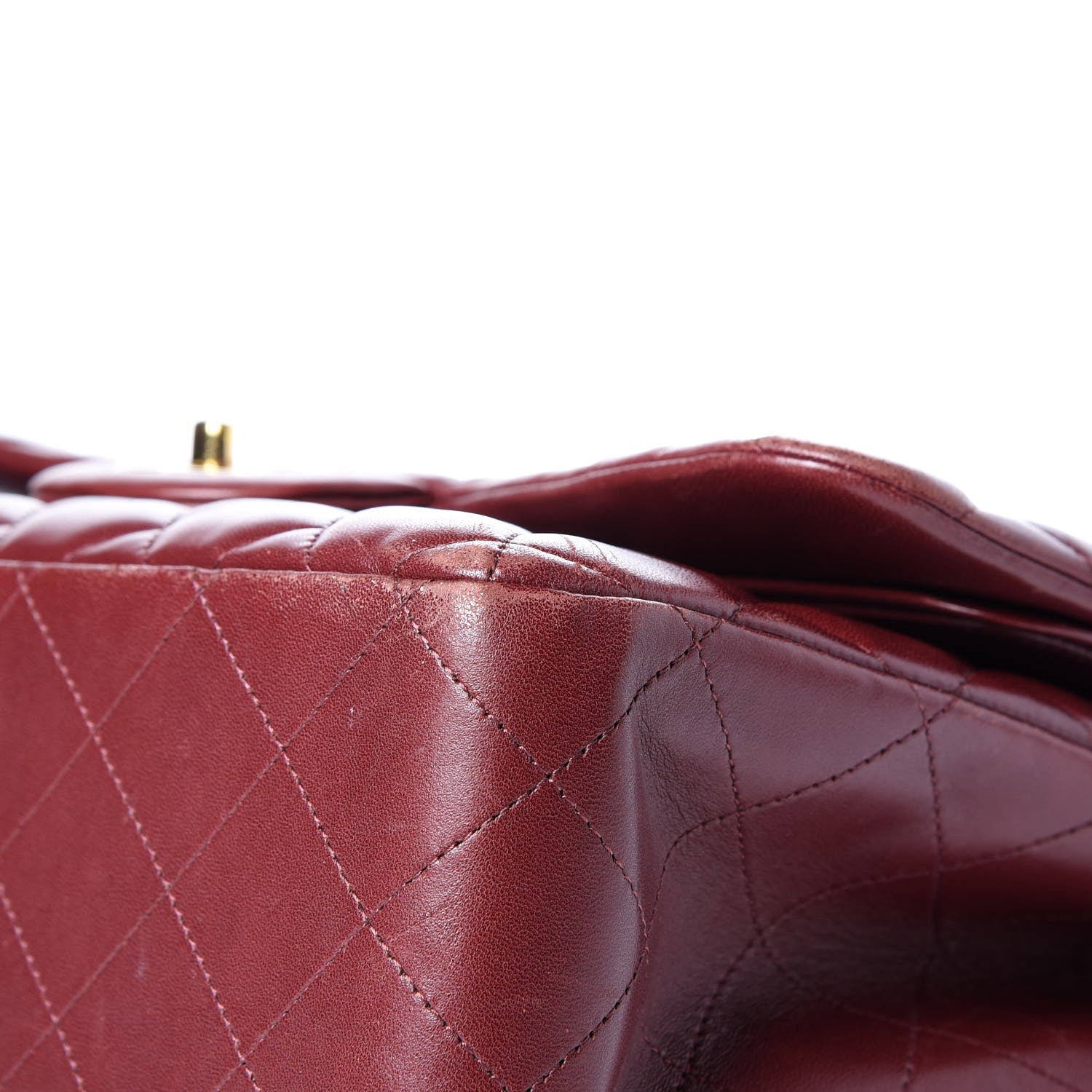 Chanel Lambskin Quilted Jumbo Double Flap Burgundy 14 of 16