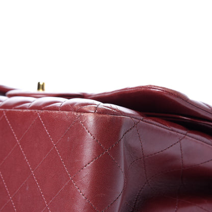 Chanel Lambskin Quilted Jumbo Double Flap Burgundy 14 of 16