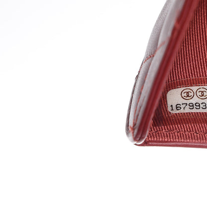 Chanel Lambskin Quilted Yen Wallet Red 8 of 26