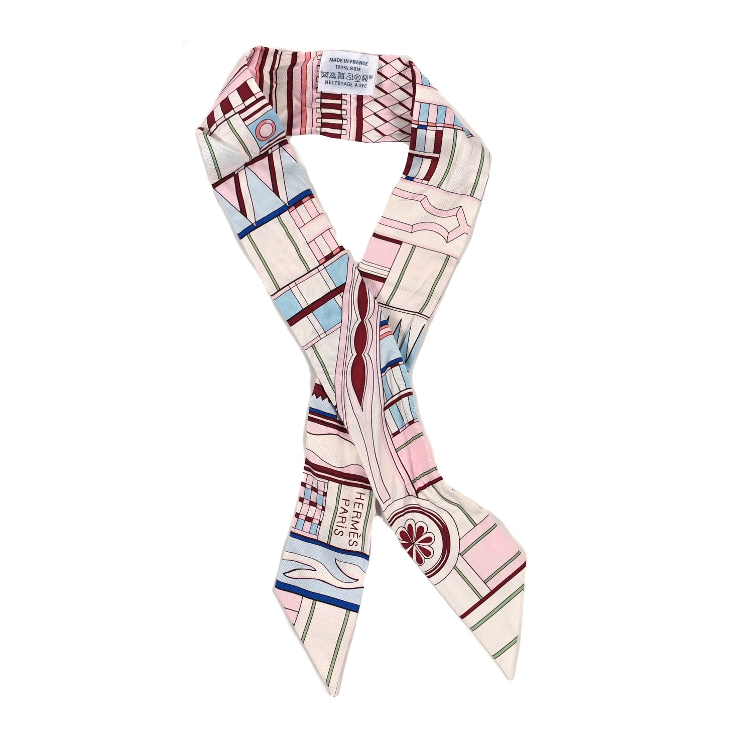 Hermes Silk Voltes Et Pirouettes Twilly Rose 1 of 4