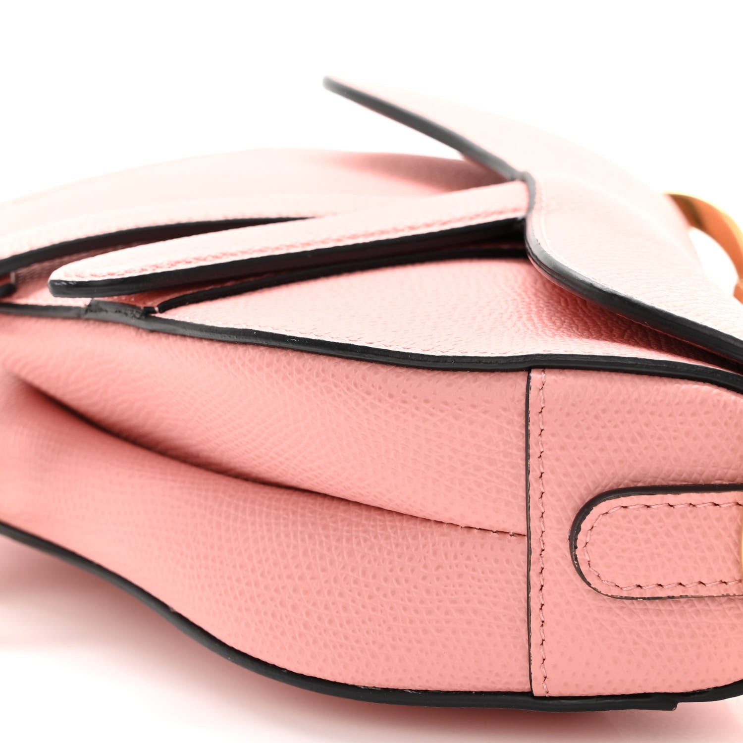 Christian Dior Grained Calfskin Mini Saddle Bag Pink 9 of 10