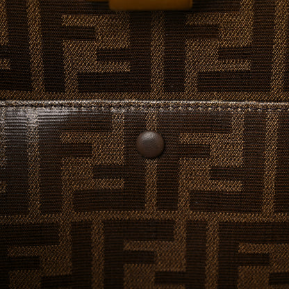 Fendi Vitello Seta Glazed Fabric FF 1974 Large Peekaboo X-Lite Maya Mogano Panna 10 of 16