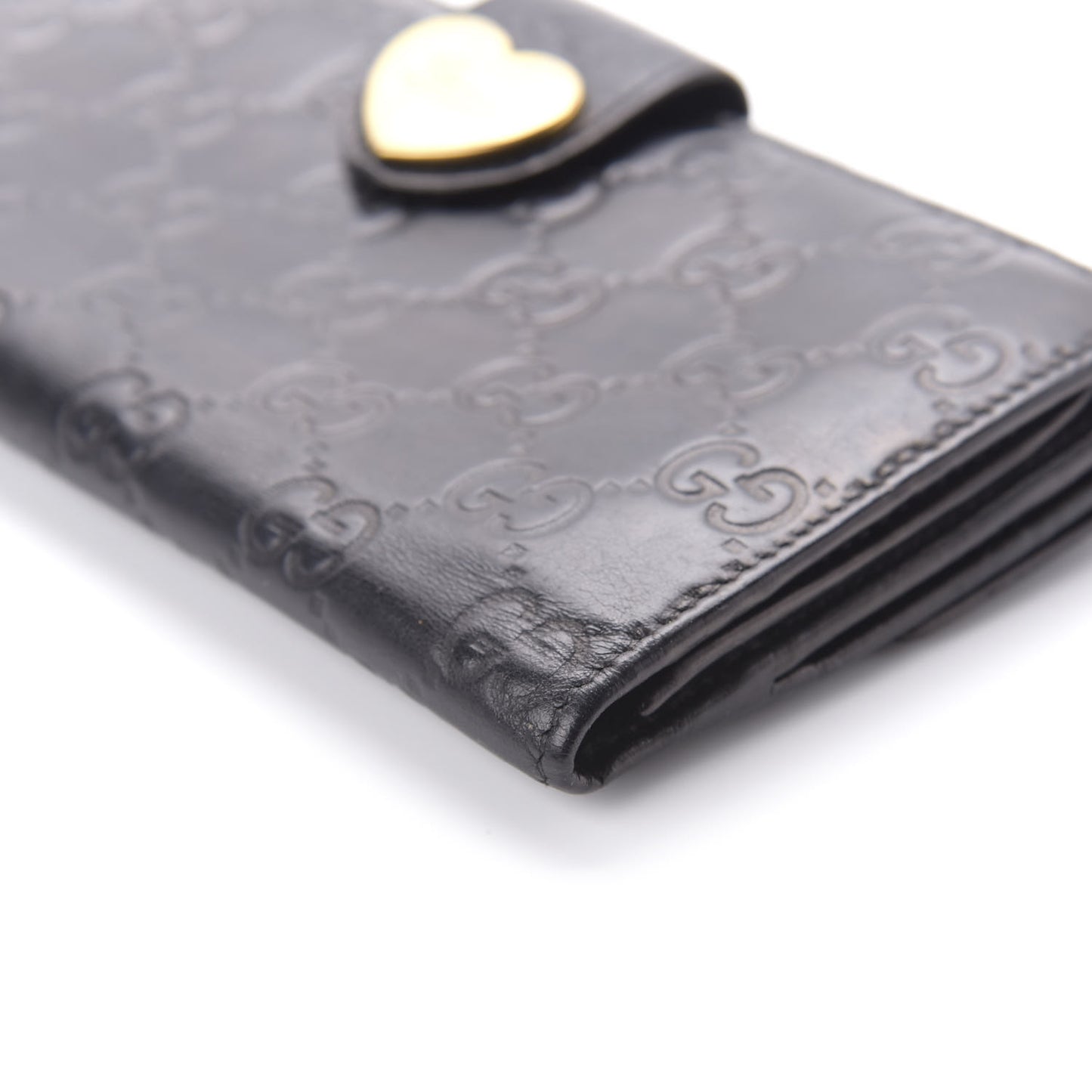 Guccissima Heart Continental Wallet Black