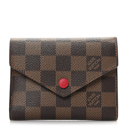 Louis Vuitton Damier Ebene Victorine Wallet Red 1 of 6