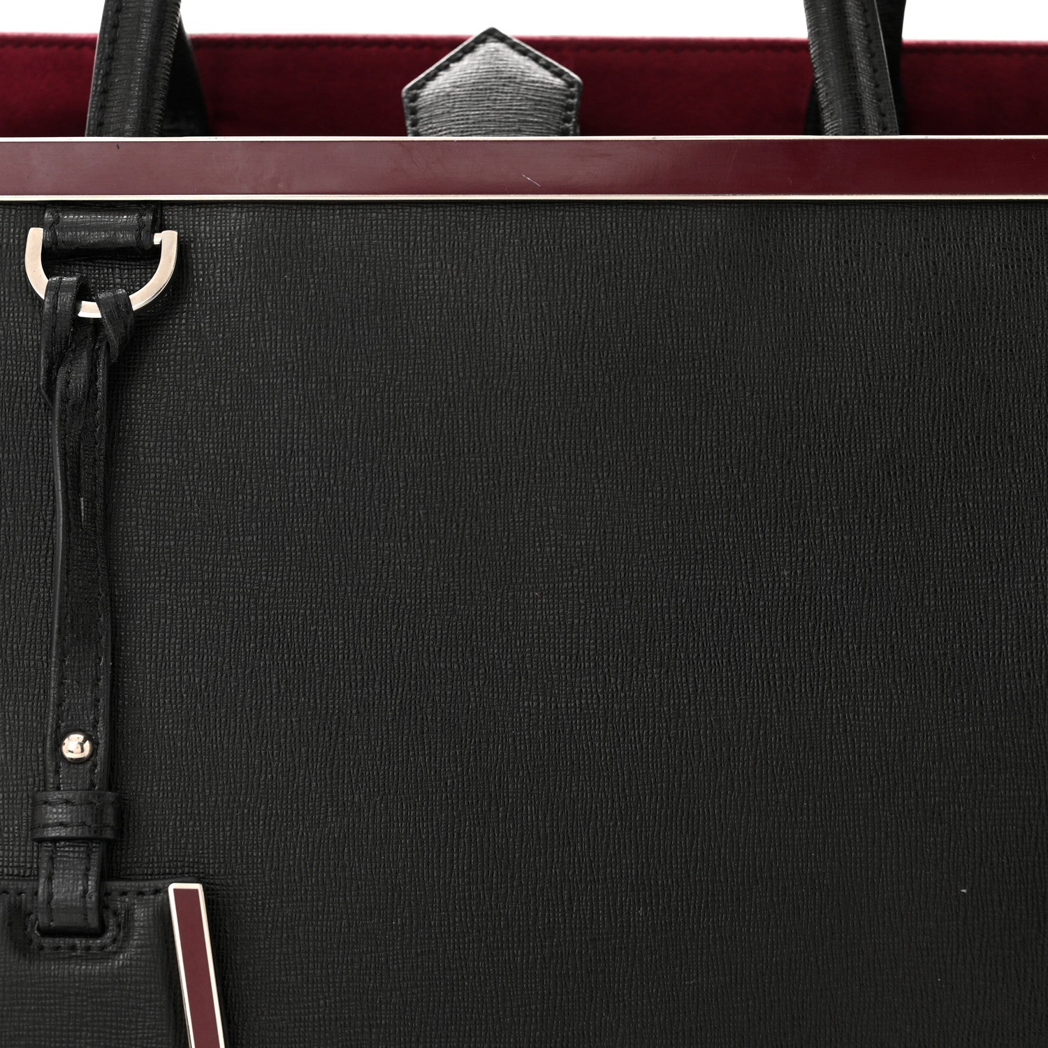 Fendi Vitello Elite Regular 2Jours Tote Black Vino 8 of 12
