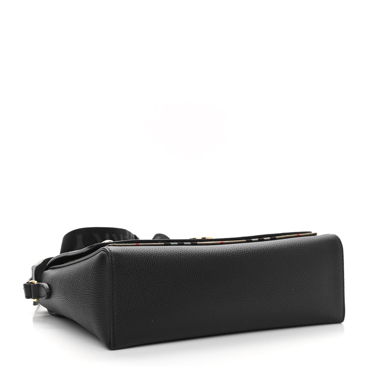 Grainy Calfskin Vintage Check Note Crossbody Bag Black