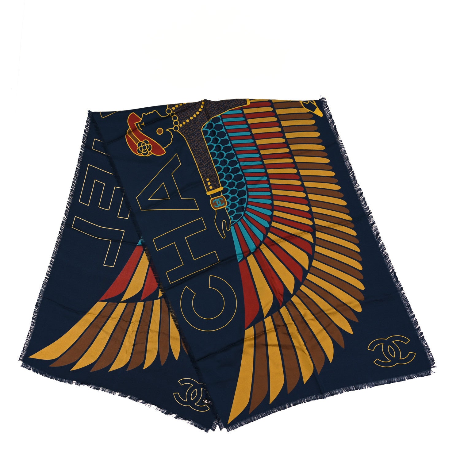 Chanel Silk Egyptian CC Stole 2 of 3