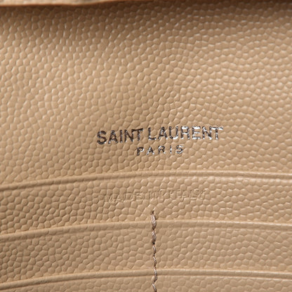 Saint Laurent Grain De Poudre Matelasse Chevron Monogram Chain Wallet Nude Powder 6 of 7