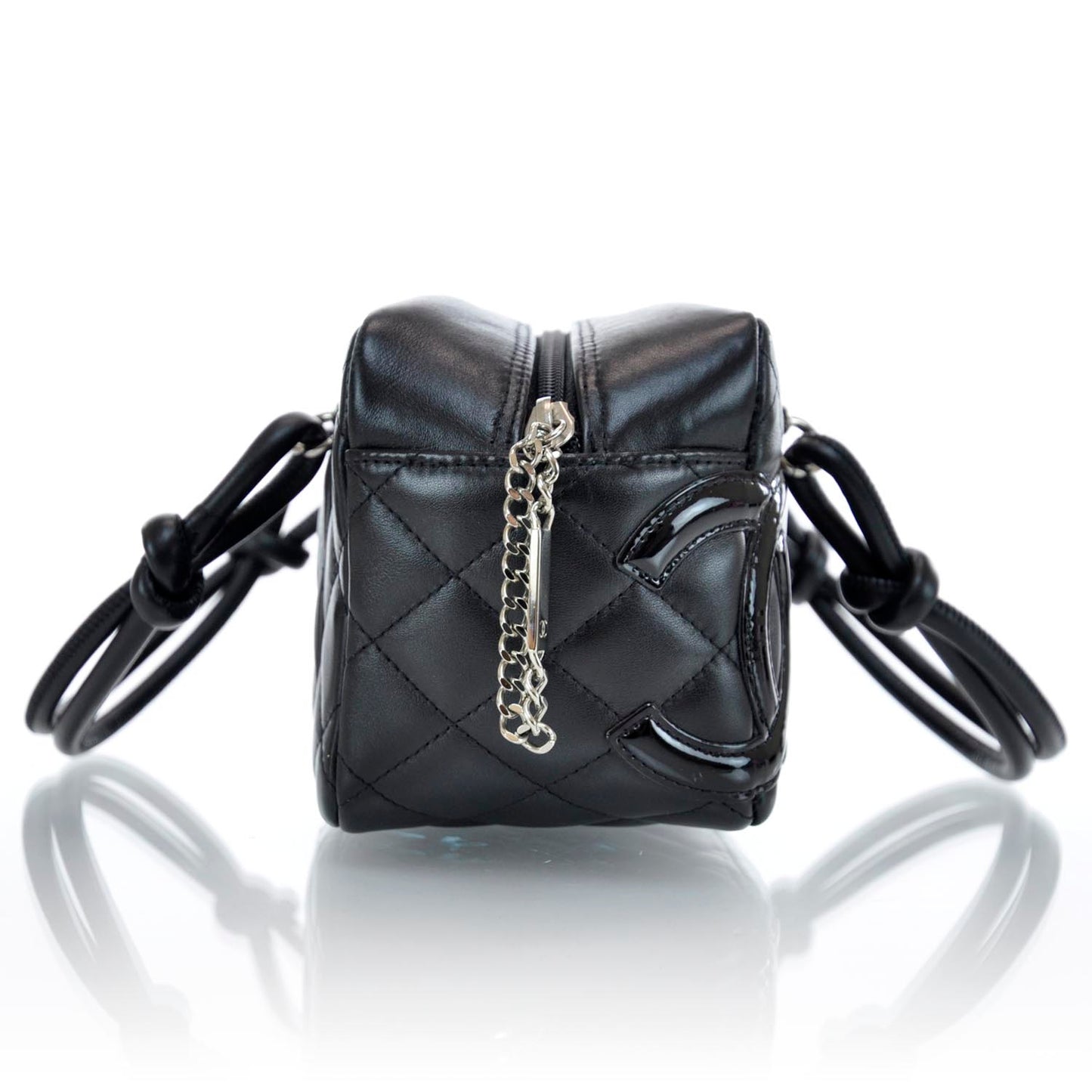 Calfskin Quilted Small Cambon Bowler Black